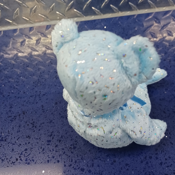 -TY Beanie Babies "DECADE (light blue)" 10th Anniversary Teddy Bear - Sparkly - Picture 5 of 8
